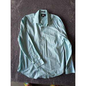 Express Men 1MX Modern Fit XL Mint Green Long Sleeve Button Down Dress Shirt